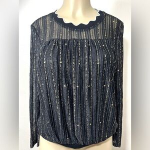 Elegant Black and Gold Women's Top
